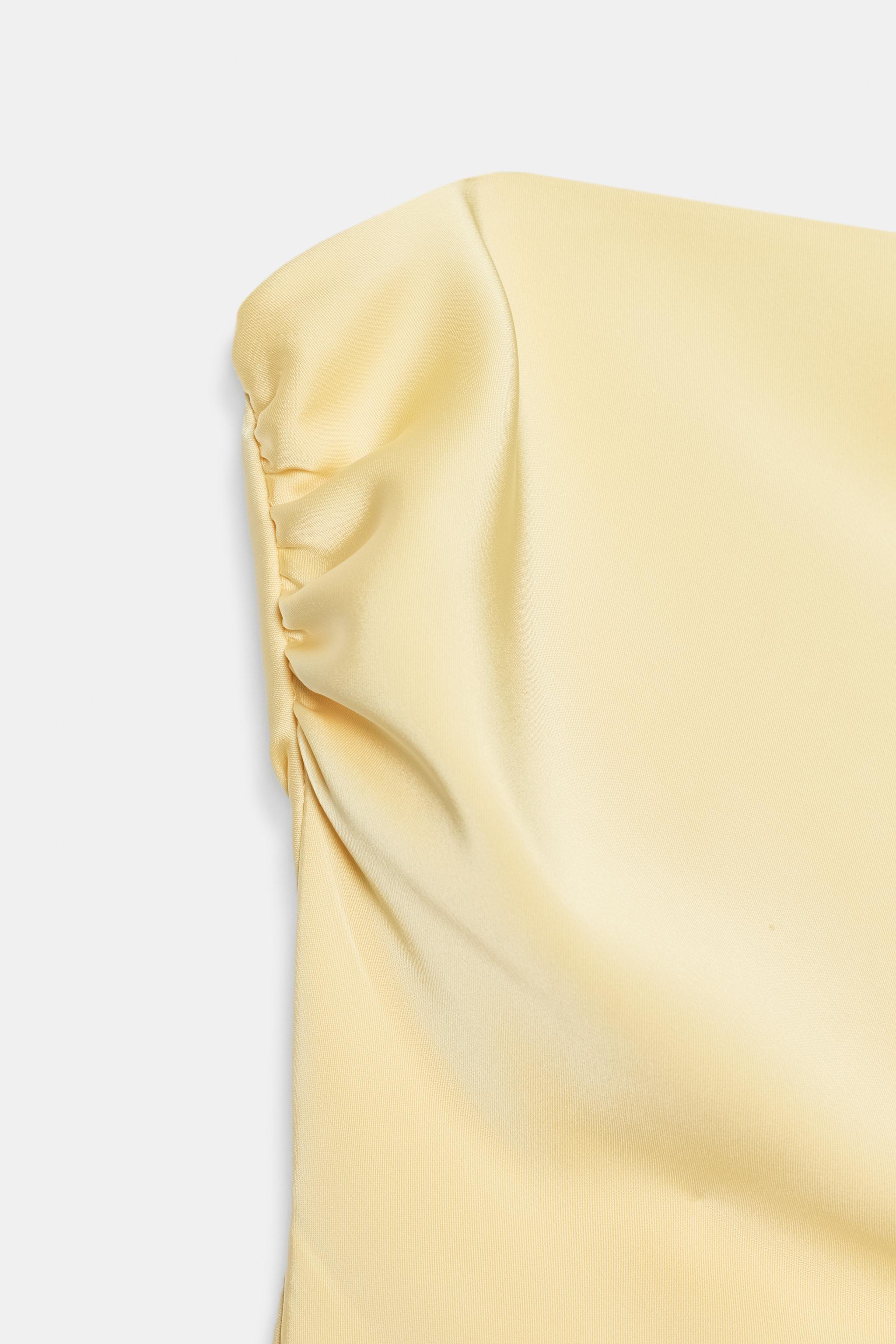 SATIN EFFECT TIE BANDEAU TOP